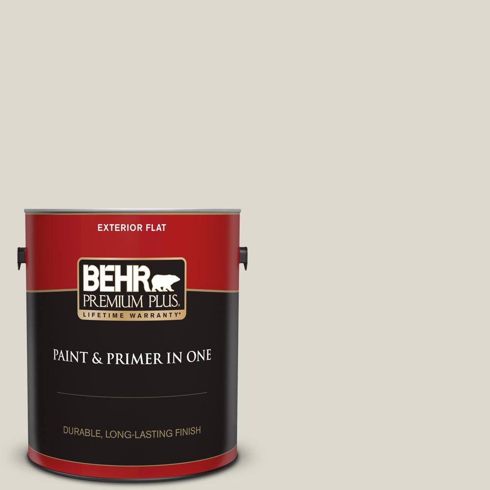BEHR PREMIUM PLUS 1 gal. MQ318 Ginger Sugar Flat Exterior Paint and