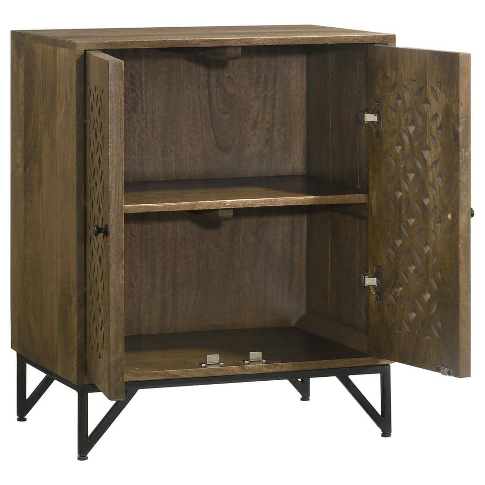 Zaria Brown Mango Wood Rustic Accent Cabinet