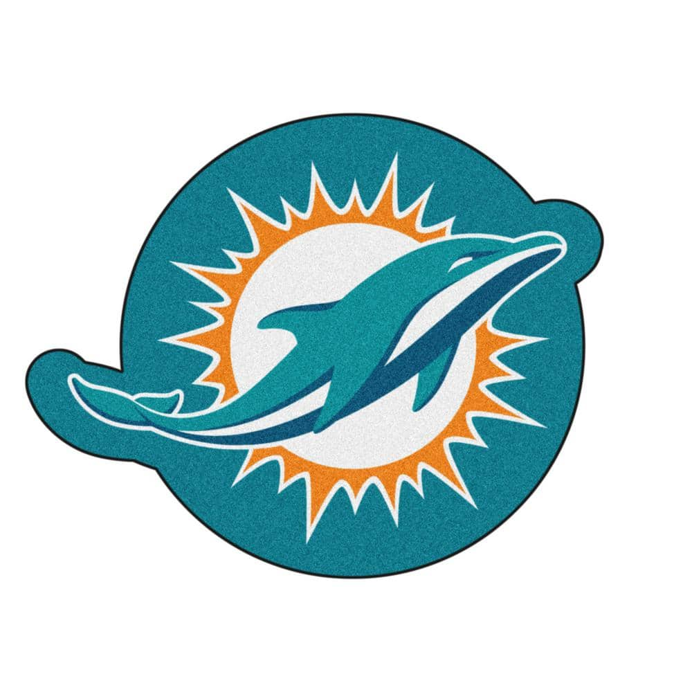 Miami Dolphins, turquoise background, American football team, Miami Dolphins  emblem, HD wallpaper