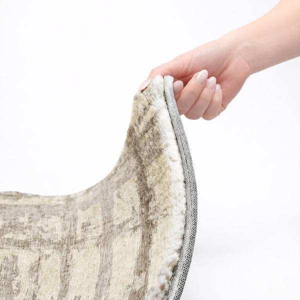 Dream Shag Premium Machine Washable Abstract ADS745 Beige 9 ft. x 12 ft. Area Rug