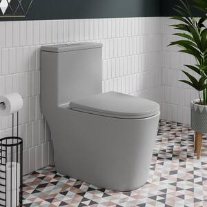 Dreux 1-Piece Elongated Dual Flush Toilet in Matte Grey 0.95/1.26 GPF