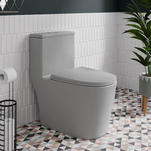 Swiss Madison Dreux 1-Piece Elongated Dual Flush Toilet in Matte Grey 0.95/1.26 GPF