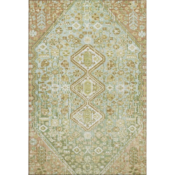 Mayfield Premium Machine Washable Abstract AMF1834 Sage 9 ft. x 12 ft. Area Rug