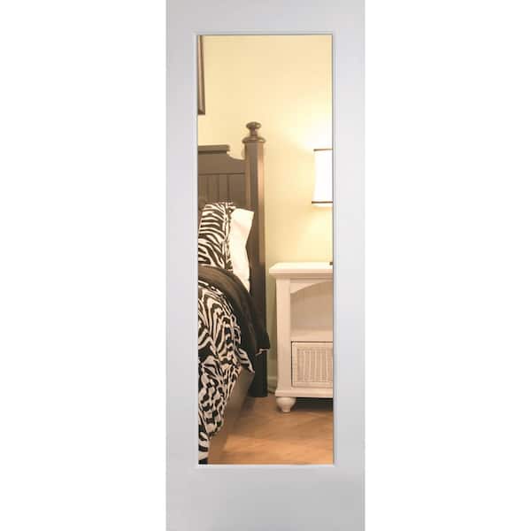 MMI Door Reflections 24 in. x 80 in. Solid Hybrid Core Full Lite Mirrored Glass Primed Pine Wood Interior Door Slab
