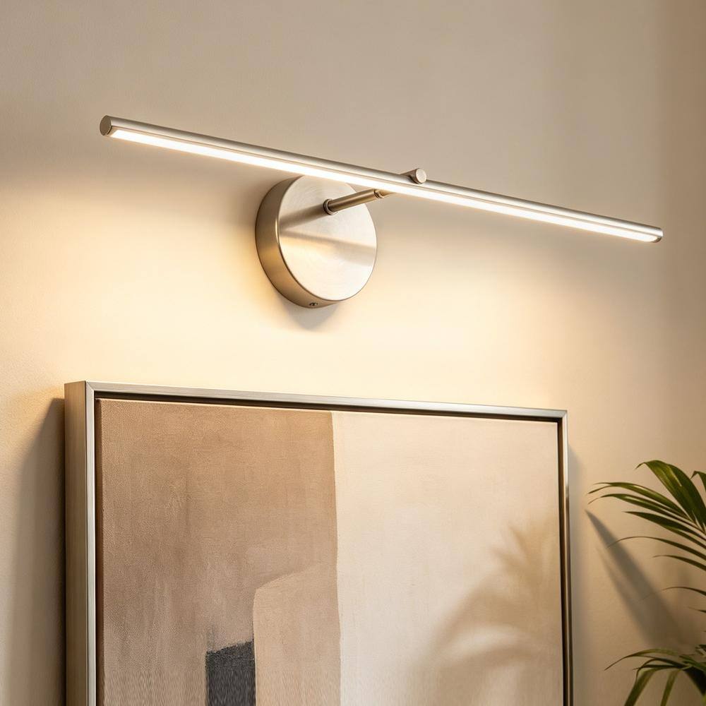 24 in. 2-Light Nickel LED Vanity Light Bar with Frosted Acrylic Shade 5CCT Bathroom Vanity Light with 90° Rotation price history on PriceWatchPro