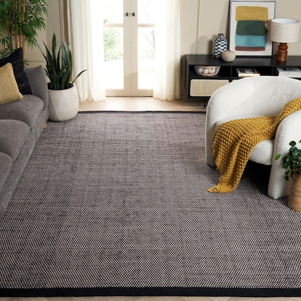 Vermont 9 ft. x 12 ft. Black Marle Solid Area Rug
