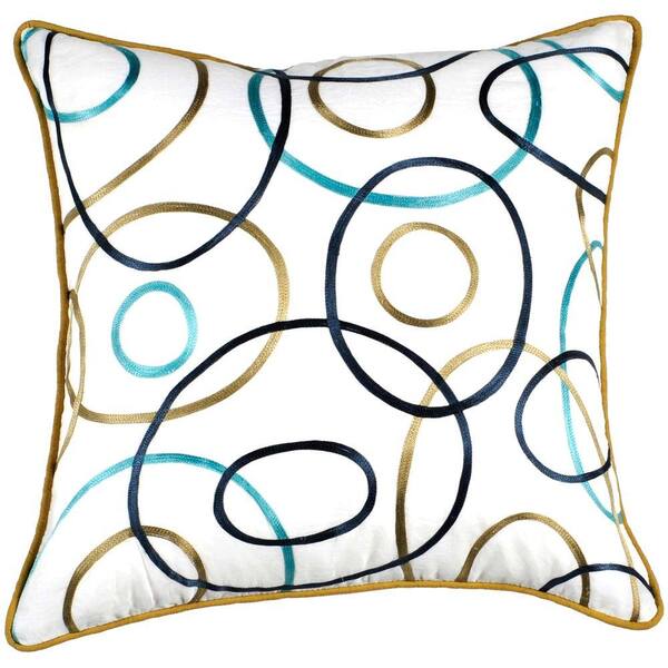 Artistic Weavers CirclesF 18 in. x 18 in. Decorative Down Pillow-DISCONTINUED