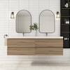 72 in. W x 19.5 in. D x 20.5 in. H Double Sinks Wall-Mounted Bath Vanity in F. Oak with White Cultured Marble Top