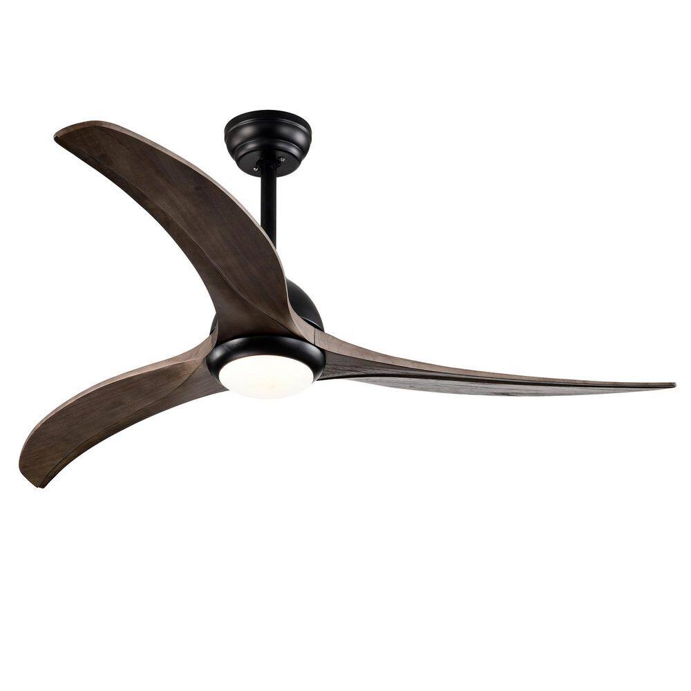 52 in. Indoor Matte Black Ceiling Fan Noiseless Reversible Motor with Lights Remote Control price history on PriceWatchPro