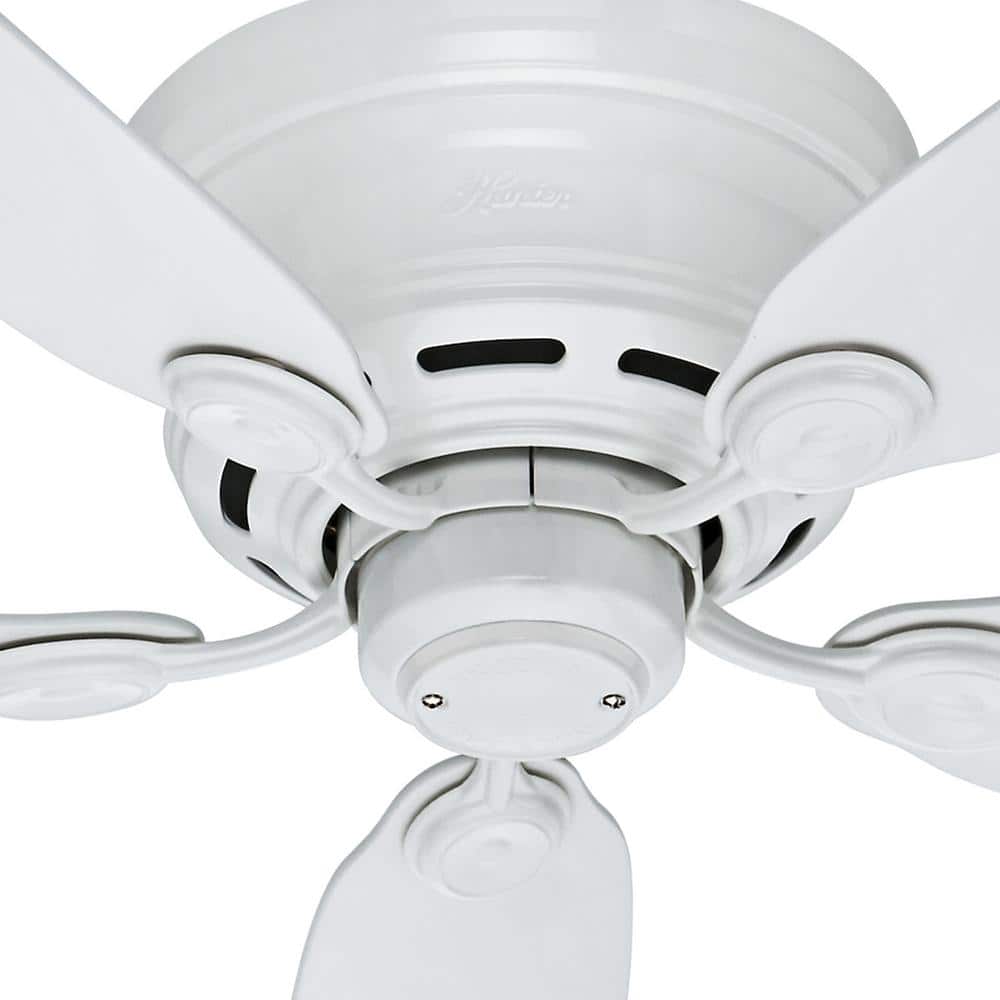 Sleek 42" White and Light Wood Low Profile Indoor Ceiling Fan