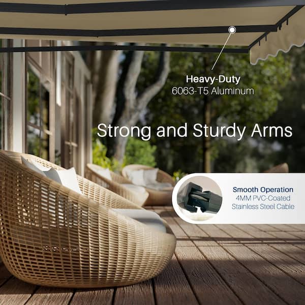 ALEKO 16 ft. Moroccan Polyester Motorized Patio Awning Semi