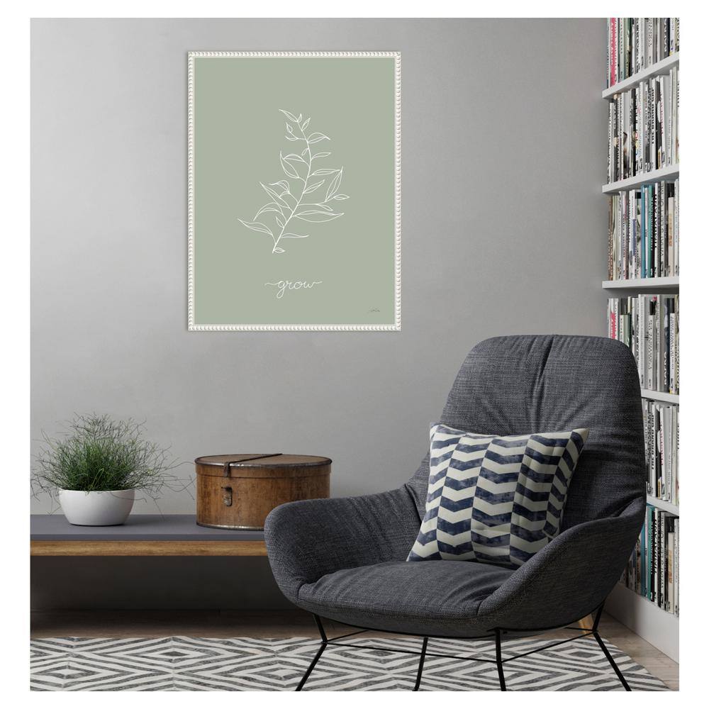 Sylvie Beaded White Framed Botanical Canvas Wall Art