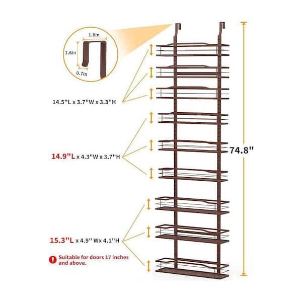 Lynzavix Bronze 9-Tier Over The Door Pantry Organizer, Pantry