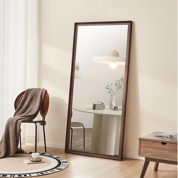 Brown 31 in. W x 70 in. H Farmhose Rectangle Glass Framed Mirror Wall Mirror Bathroom Mirror