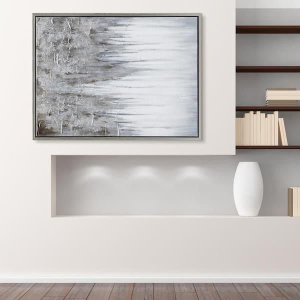 Empire Art Direct Iceberg Textured Metallic Hand Painted by Martin Edwards Framed Abstract Canvas Wall Art