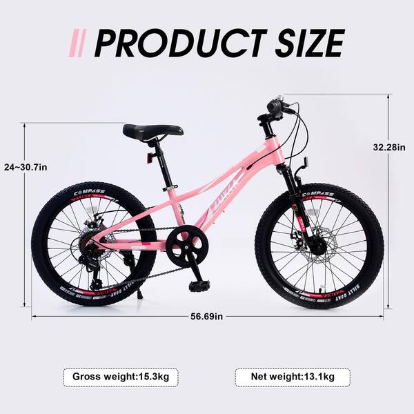 20 inch outdoor mountain bike shimano 7 speed aluminum frame bicycle for boys and girls youth men and women pink ER W101963862 The Home Depot