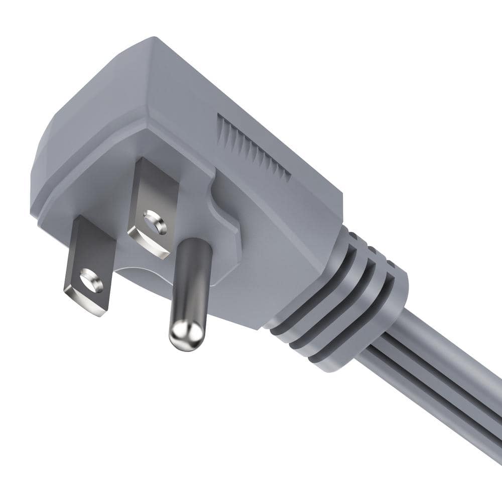 Gray 3 Ft. PVC Appliance Extension Cord with 15 Amps