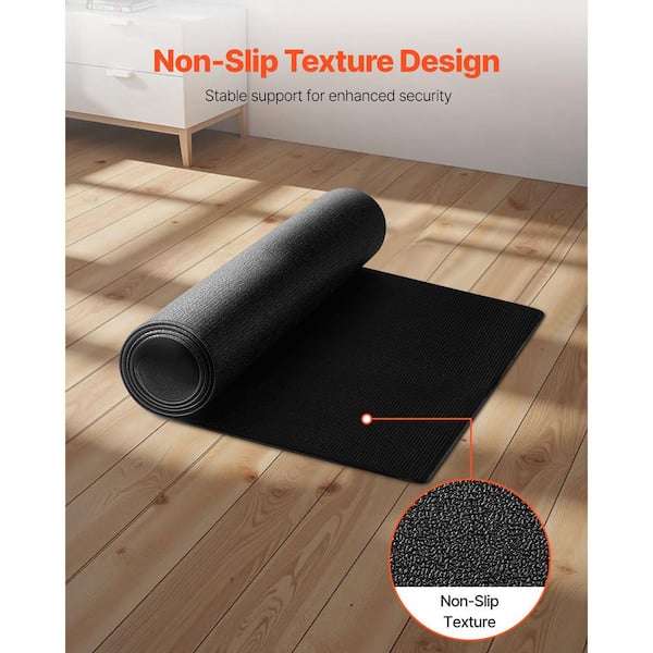 VEVOR Treadmill Mat Black 51.18 in. L x 23.62 in. W x 0.16 in