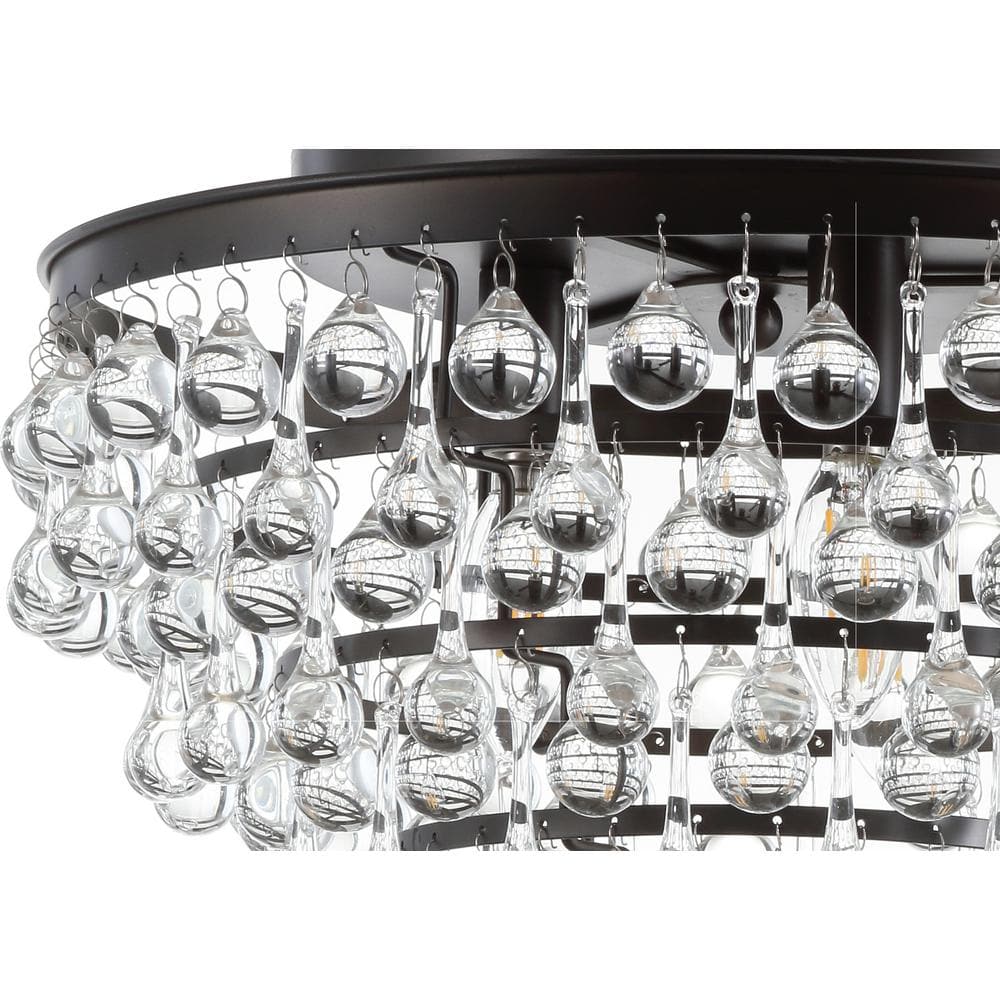 Toronto 16" Crystal LED Flush Mount Chandelier in Bronze