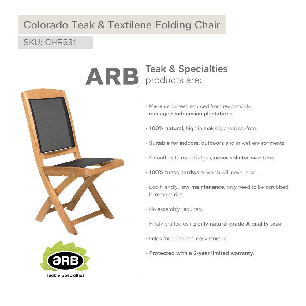 Colorado Honey Teak and Textilene Folding Chair