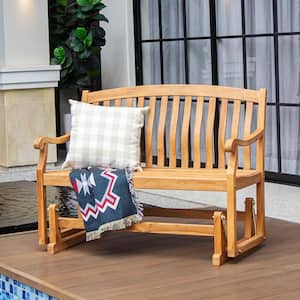 Cambridge Casual Colton Natural Teak Wood Outdoor Glider Bench