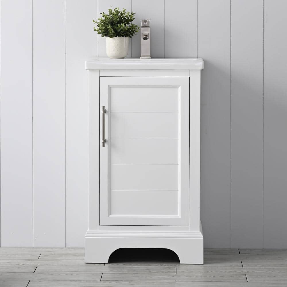 Vannes 20 in. W x 16 in. D x 34.5 in. H Bathroom Vanity in White with Ceramic Top price history on PriceWatchPro