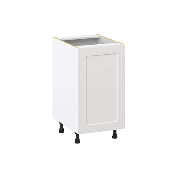 J COLLECTION Galveston 18 in. W x 24 in. D x 34.5 in. H Assembled Shaker Full Height Door Base Kitchen Cabinet in Light Grey