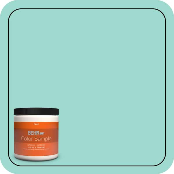 BEHR PREMIUM PLUS 8 oz. #P440-3 Fish Pond Flat Interior/Exterior Paint & Primer Color Sample