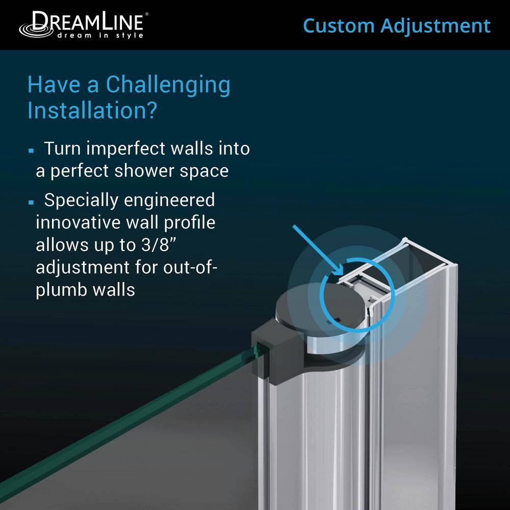 Aqua Fold Frameless Clear Glass Chrome Hinged Tub Door