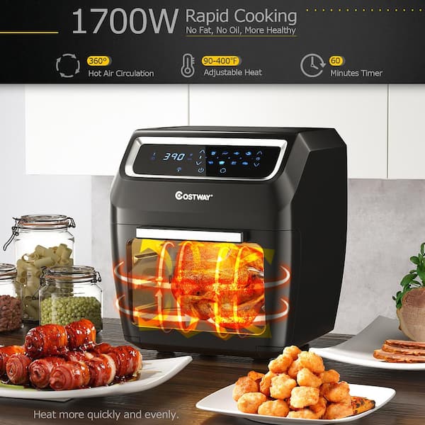 Costway 26.4 Qt 1800W 10-in-1 Air Fryer Toaster Oven with Recipe – Kitchen  Oasis