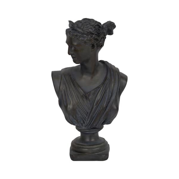 Liv & Skye Bronze 6 in. x 12 in. Resin Grecian Bust Distressed Sculpture