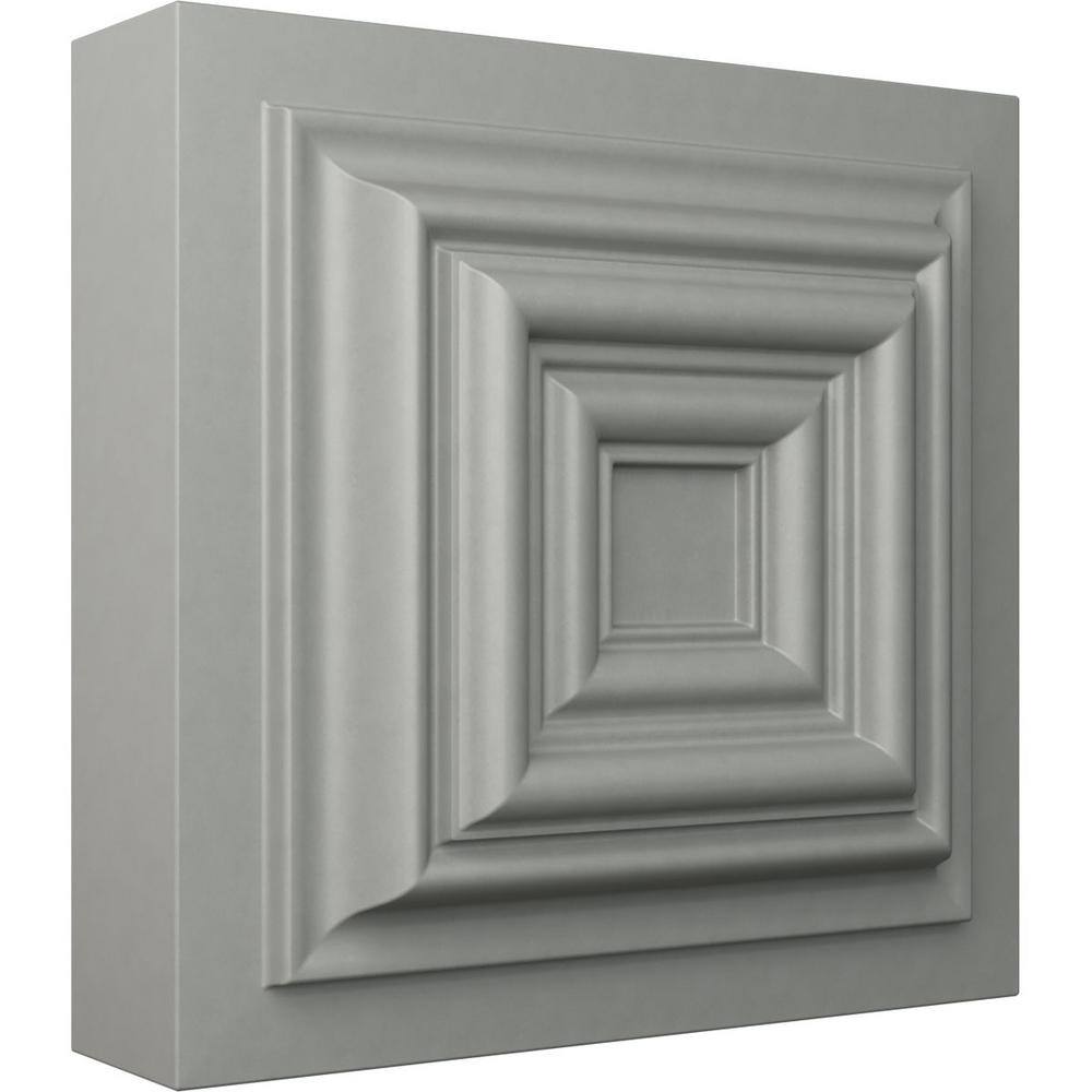 Primed White Urethane Leandros Rosette 4.38 x 4.38 x 1.25 in.