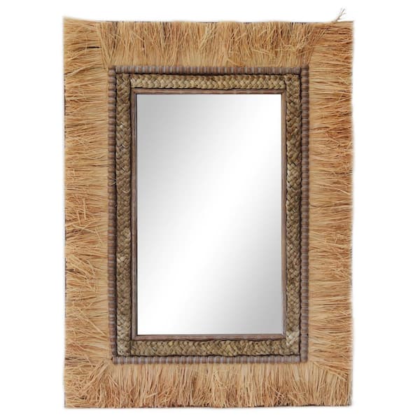 Wooden Handmade Frame Wall Mirror, Large Rustic Farmhouse Mirror Decor,  Vertical or Horizontal Hanging, for Bathroom Vanity, Living Room or  Bedroom, Sunburst, Antique Gold