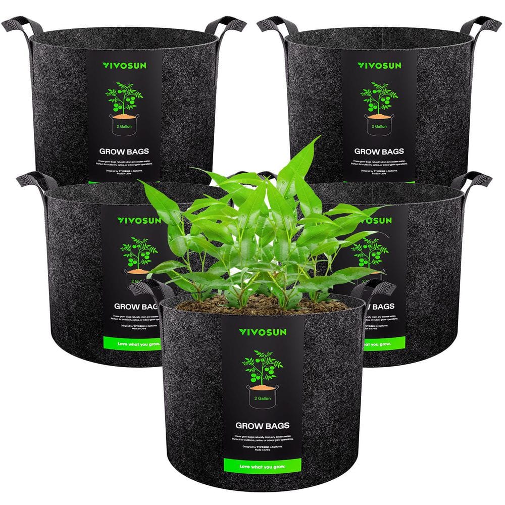 2 Gal. Heavy-Duty Nonwoven Fabric Grow Bags with Handles (5-Pack) price history on PriceWatchPro