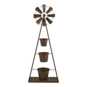 16.25 in. x 7.25 in. x 41.5 in. Windmill Iron Plant Stand 3-Tier