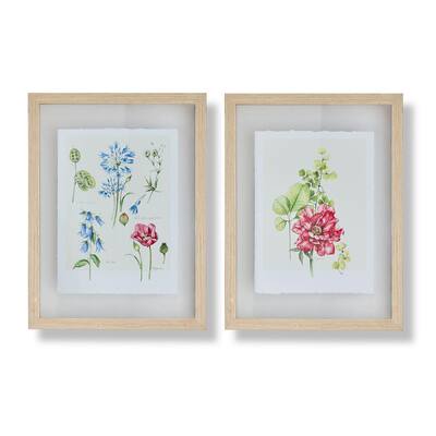 Fleur Studies Framed Print Wall Art (Set of 2)