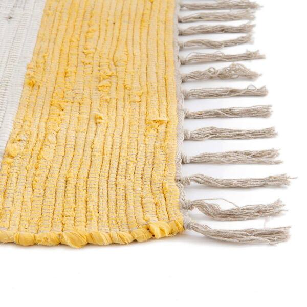 Unique Loom Chindi Rag Striped Yellow and Ivory 9' 0 x 12' 0