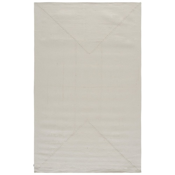 Braided 5 ft. x 8 ft. Cream Basket Weave Washable Area Rug