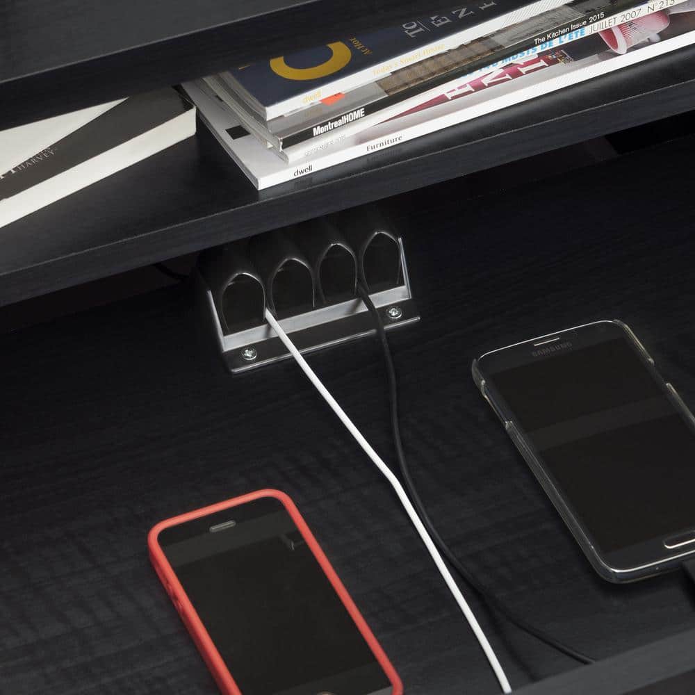 Black Onyx 2-Drawer Nightstand with Open Shelf