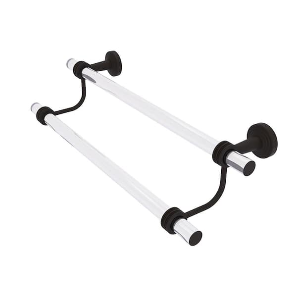 Allied Brass Pacific Beach Collection 24 in. Double Towel Bar with Dotted Accents in Oil Rubbed Bronze