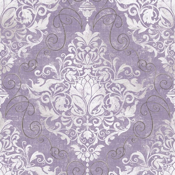 The Wallpaper Company 8 in. x 10 in. Chandeliere Damask Red Wallpaper Sample