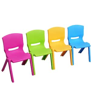 Kids Chair, Children Lightweight Plastic 4-Chairs Set with 11.8 in. H Seat for Playrooms, Preschool, Toddlers