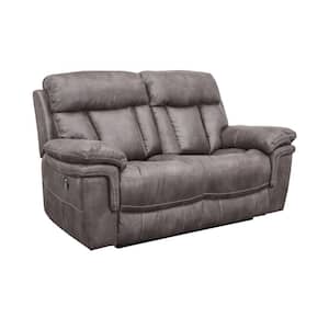 Estelle 66 in. 2-Seater Loveseat with Power Reclining in Grey