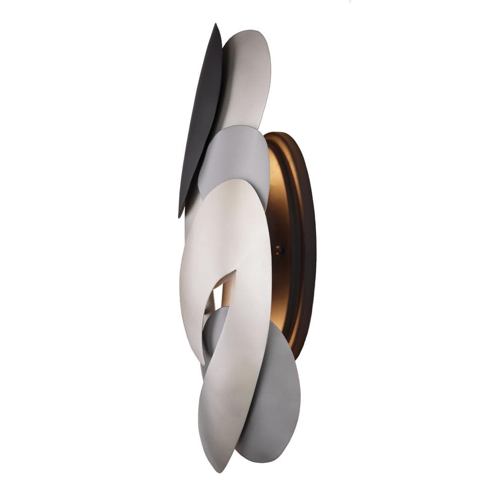 Metalo Misto 2-Light Black with Atlas and Midnight Silver Wall Sconce price history on PriceWatchPro