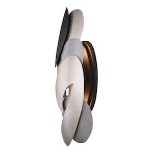 Metalo Misto 2-Light Black with Atlas and Midnight Silver Wall Sconce