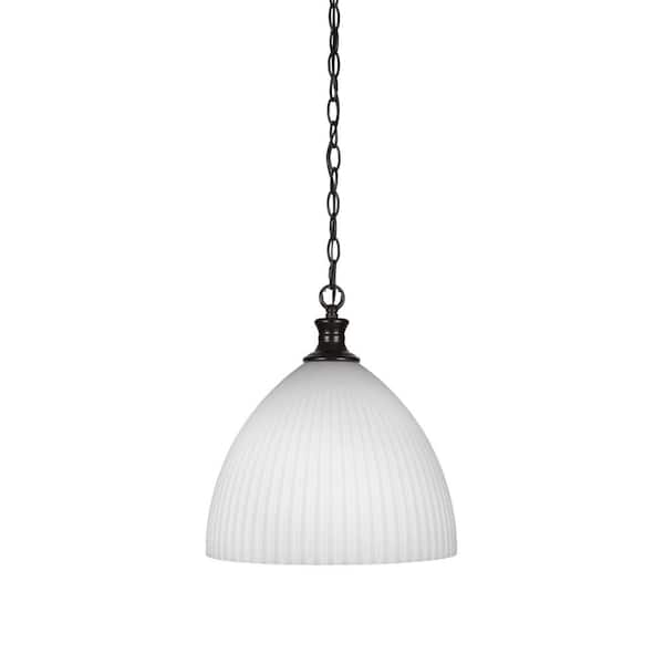 Unbranded Orleans 60-Watt 1-Light Matte Black Shaded Mini Pendant Light with Glass Shade
