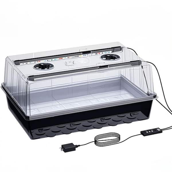 60-Cell Self-Watering Seed Starter Tray with Grow Light, Seed Starter Kit with 4.07 in. Humidity Dome for Seeds Growing