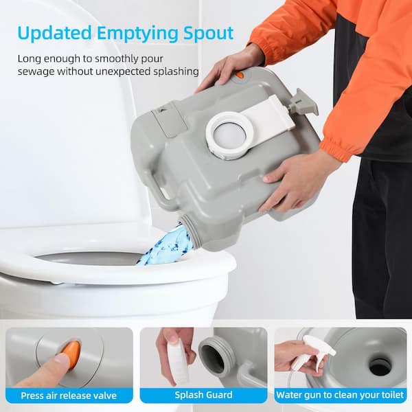 Portable Toilet Camping Porta Potty with Brush Leak-Proof Indoor Outdoor  Toilet