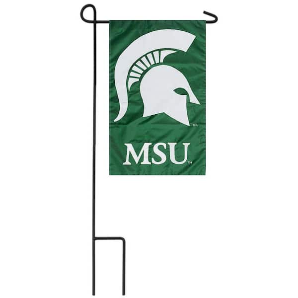 1 ft. x 1-1/2 ft. Michigan State University 2-Sided Garden Flag with 3-2/3 ft. Metal Flagpole