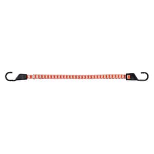 Adjustable 10 in. to 54 in. Orange/White Bunge Cord with Hooks